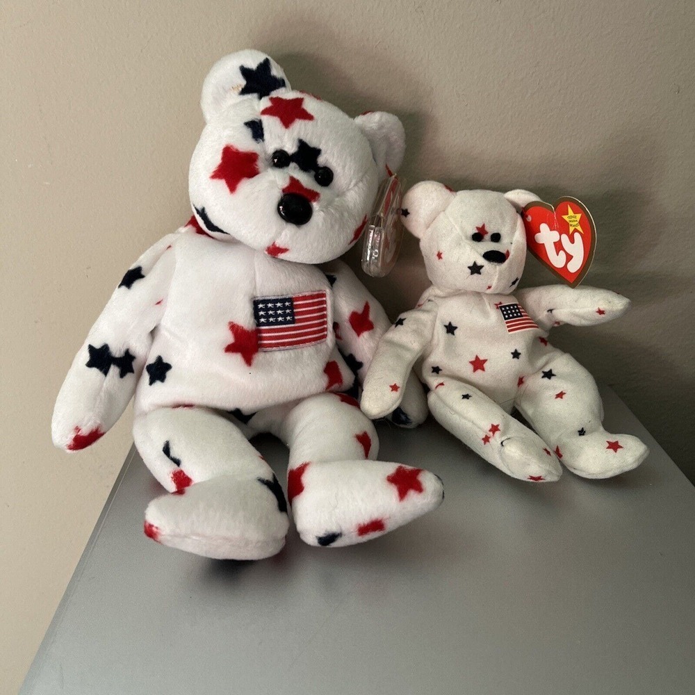 Ty Beanie Babies Glory the Bear Plush Toy PE Pellets & Teenie